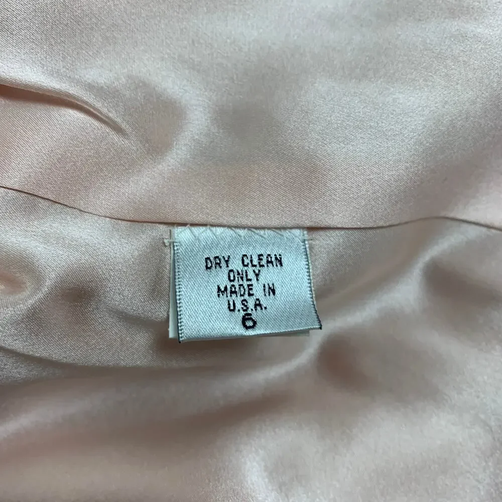 MONIQUE LHUILLIER Size 6 Beige Salmon Viscose Blend Tweed Zip Up Skirt Set